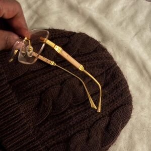 Elegant Gold and Brown Men's Glasses